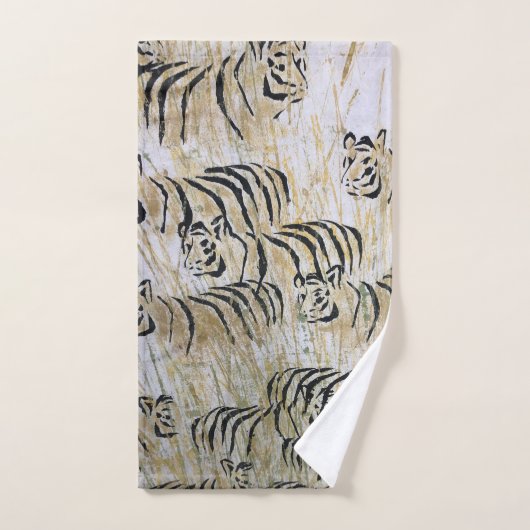 Tiger Schilderen Vezel Art Print Badhanddoek Set Bad Handdoek (Handdoek)