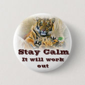 Tiger,Seeking_ Ronde Button 5,7 Cm (Voorkant)