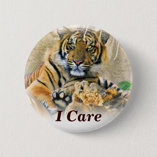 Tiger,Seeking_ Ronde Button 5,7 Cm (Voorkant)