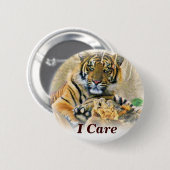 Tiger,Seeking_ Ronde Button 5,7 Cm (Voorkant /achterkant)