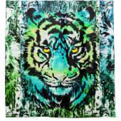 Tiger Shower Curtain - kleurrijke tijgerogen Douchegordijn (Voorkant)