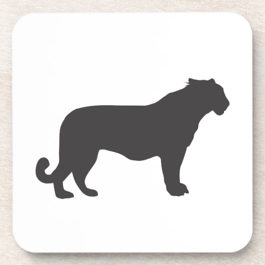 Tiger Silhouette Bier Onderzetter (Voorkant)
