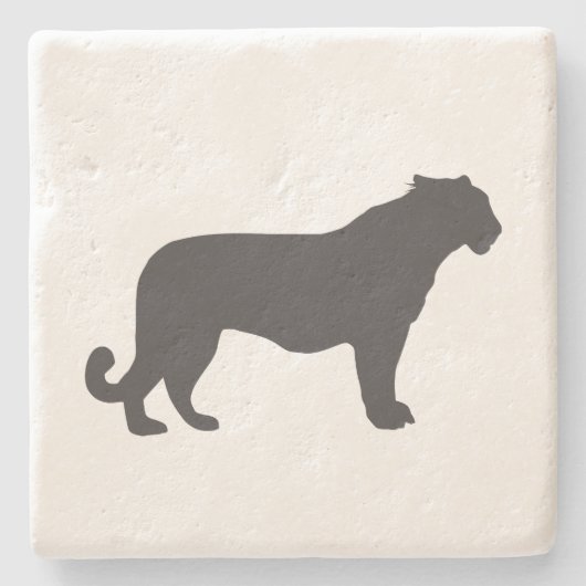 Tiger Silhouette Stenen Onderzetter (Voorkant)