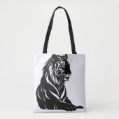 Tiger Silhouette Tote Bag (Voorkant)