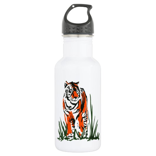 Tiger Silkscreen Waterfles (Voorkant)