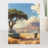 Tiger sitting on a sports car bedankkaart (Achterkant)