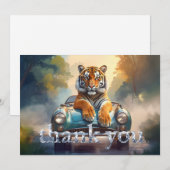 Tiger sitting on a sports car  bedankkaart (Voorkant / Achterkant)