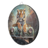 Tiger sitting on a sports car  dartbord (Voorkant Rechts)