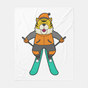 Tiger Skier Ski Fleece Deken