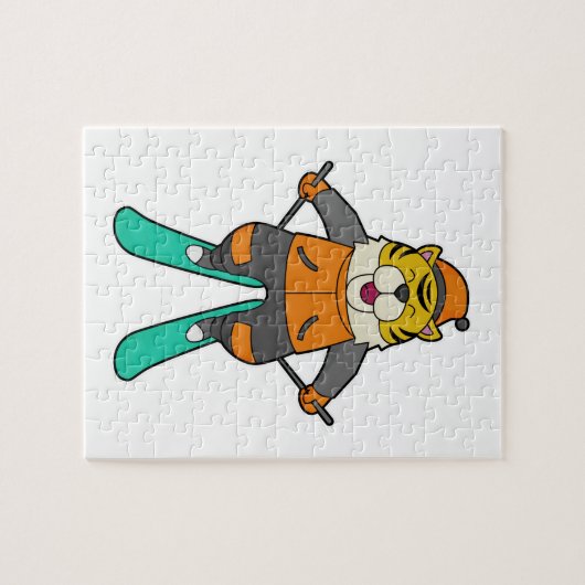 Tiger Skier Ski Legpuzzel (Horizontaal)