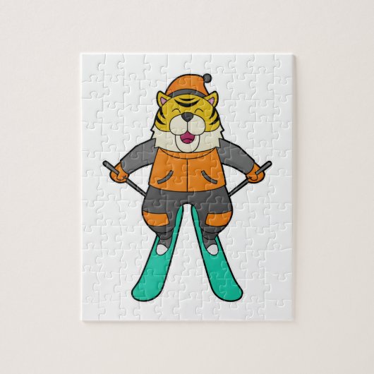 Tiger Skier Ski Legpuzzel (Verticaal)