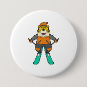 Tiger Skier Ski Ronde Button 7,6 Cm (Voorkant)
