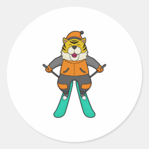 Tiger Skier Ski Ronde Sticker