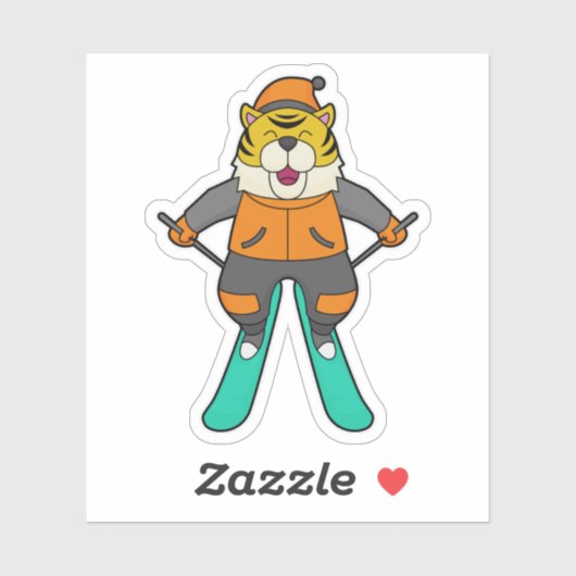 Tiger Skier Ski Sticker (Vel)