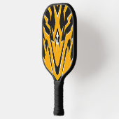 Tiger Skin Design Sinaasappel en Zwart Modern Mono Pickleball Paddle (Links)