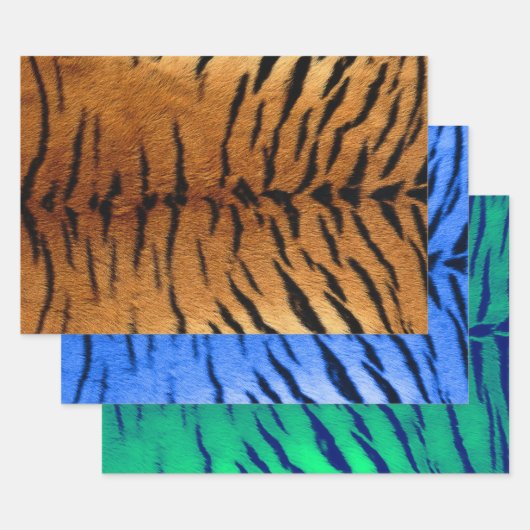 Tiger Skin Print in drie kleuren Inpakpapier Vel (Set)