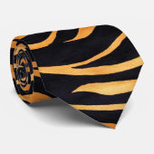 Tiger Skin Print Stropdas Golden en Black (Opgerold)