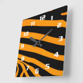 Tiger Skin Stripes Pattern Vierkante Klok (Hoek)