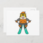 Tiger Skispringer Ski Briefkaart (Voorkant / Achterkant)