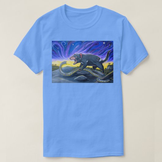 Tiger Snake vs Tasmanian Devil T-shirt (Design voorkant)