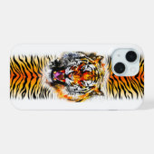 Tiger snarl en strepen mooi afbeelding iPhone 15 case (Achterkant horizontaal)