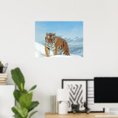 Tiger Snow Mountains Winter Natuur Foto afdrukken Poster (Thuiskantoor)
