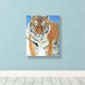Tiger Snow Mountains Winter Natuur Photo Canvas Afdruk (Insitu (Houten vloer))