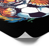 Tiger Soccer Byll Fierce Jungle Animal Poster (Hoek)