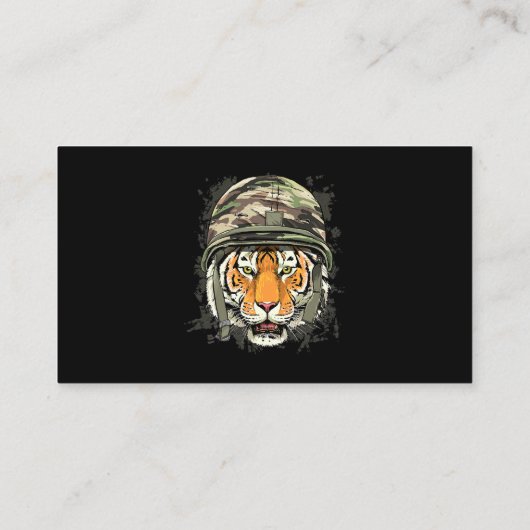 Tiger Soldier Veteran Army Tiger Safari Animal Lov Visitekaartje (Achterkant)