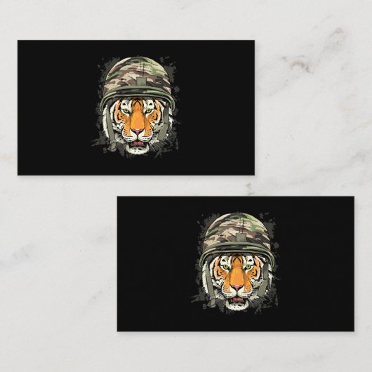 Tiger Soldier Veteran Army Tiger Safari Animal Lov Visitekaartje (Voorkant / Achterkant)