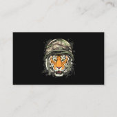 Tiger Soldier Veteran Army Tiger Safari Animal Lov Visitekaartje (Voorkant)