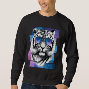 Tiger Space Glasses Galaxy Zonnebrillen Vaporwave  Trui