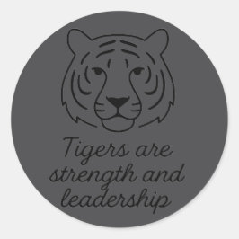 Tiger Spirit: kracht en leiderschap Ronde Sticker