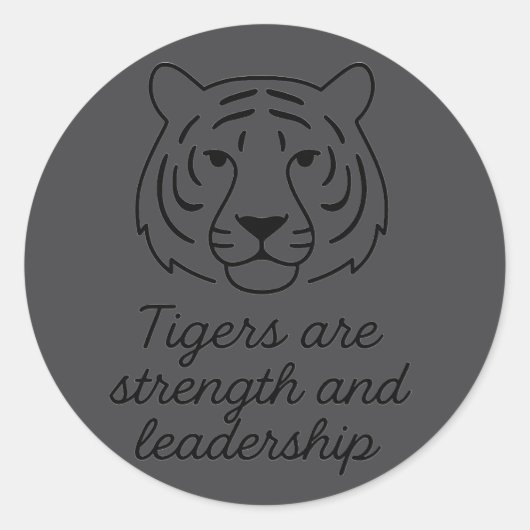 Tiger Spirit: kracht en leiderschap Ronde Sticker (Voorkant)
