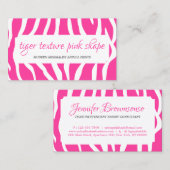 Tiger Sprinkles Textuur Roze Witte Vorm Lijst Visitekaartje (Voorkant / Achterkant)