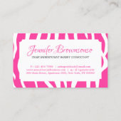 Tiger Sprinkles Textuur Roze Witte Vorm Lijst Visitekaartje (Achterkant)