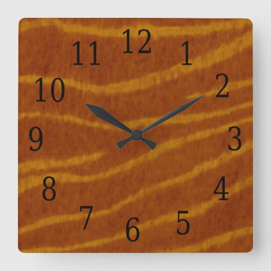 Tiger Square Vierkante Klok (Voorkant)