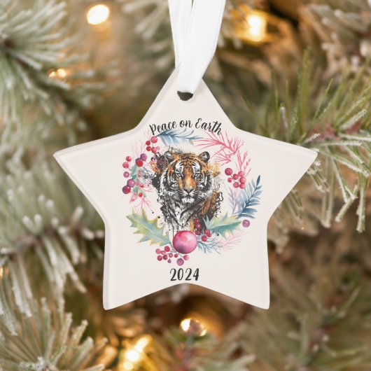 "Tiger" stervormig acryl Ornament (Boom)