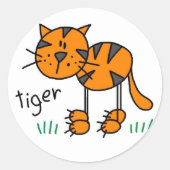 Tiger Stick Figuur Stickers Sticker (Voorkant)