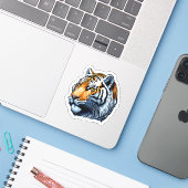 Tiger Sticker (Laptop met iPhone)