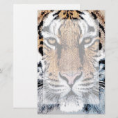 Tiger streept portret in de Grafische Stijl van de Briefpapier (Voorkant / Achterkant)