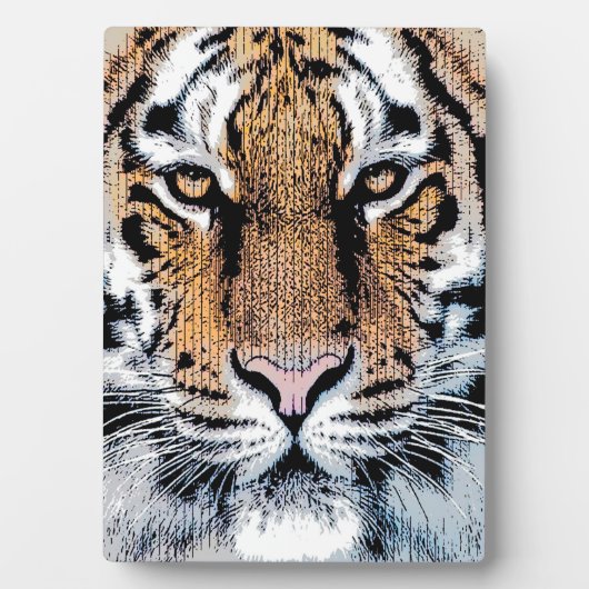 Tiger streept portret in de Grafische Stijl van de Fotoplaat (voorkant)