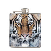 Tiger streept portret in de Grafische Stijl van de Heupfles (Voorkant)