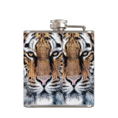 Tiger streept portret in de Grafische Stijl van de Heupfles (Achterkant)