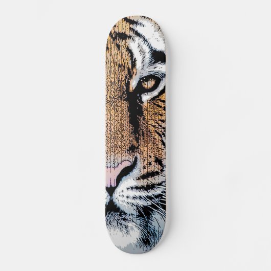 Tiger streept portret in de Grafische Stijl van de Persoonlijk Skateboard (Voorkant)