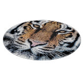 Tiger streept portret in de Grafische Stijl van de Snijplank (Hoek)