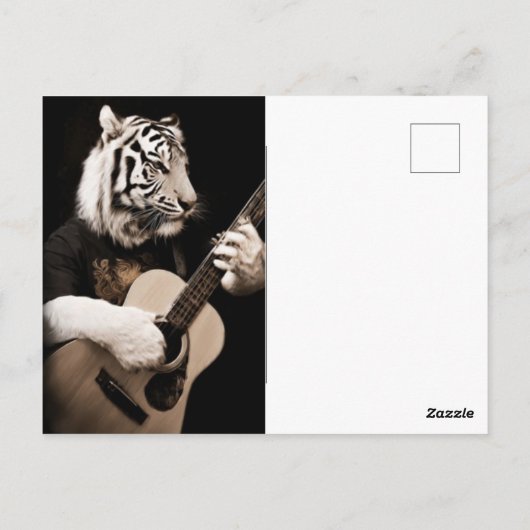Tiger Strings – Elegant Musical Art Briefkaart (Achterkant)