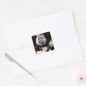 Tiger Strings – Elegant Musical Art Vierkante Sticker (Envelop)
