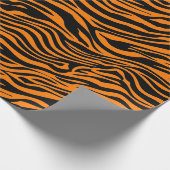 TIGER STRIPE BLACK EN ORANJE verpakkingspapier Cadeaupapier (Hoek)