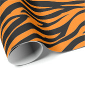 TIGER STRIPE BLACK EN ORANJE verpakkingspapier Cadeaupapier (Rol Hoek)